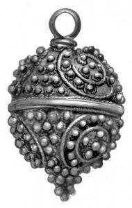 Bouton en argent avec granulation Zern' , fin du XVIIe siècle